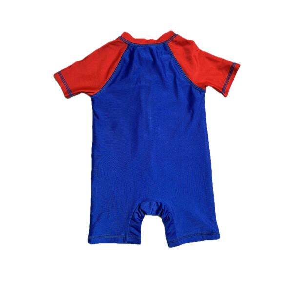 Marvel Spider-Man Rashguard  Zip Swimsuit sz 12m - Picture 2 of 3